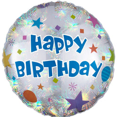 Colorful Happy Birthday Metallic Balloon - 18-Inch Foil