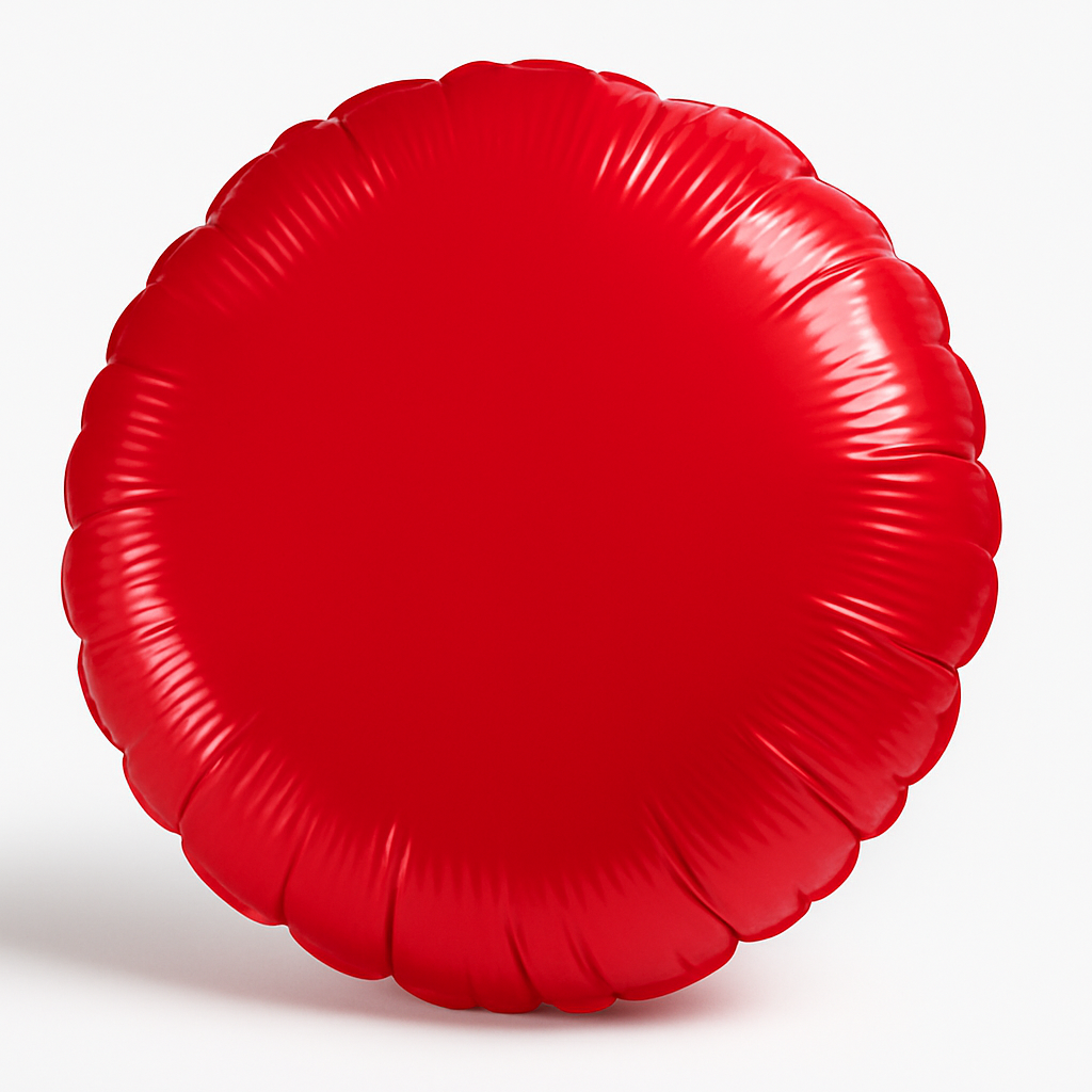 Vibrant Red Metallic Foil Balloon - 18 Inch Circle
