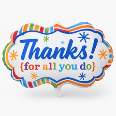Colorful "Thanks for All You Do" Foil Balloon - 18 Inches