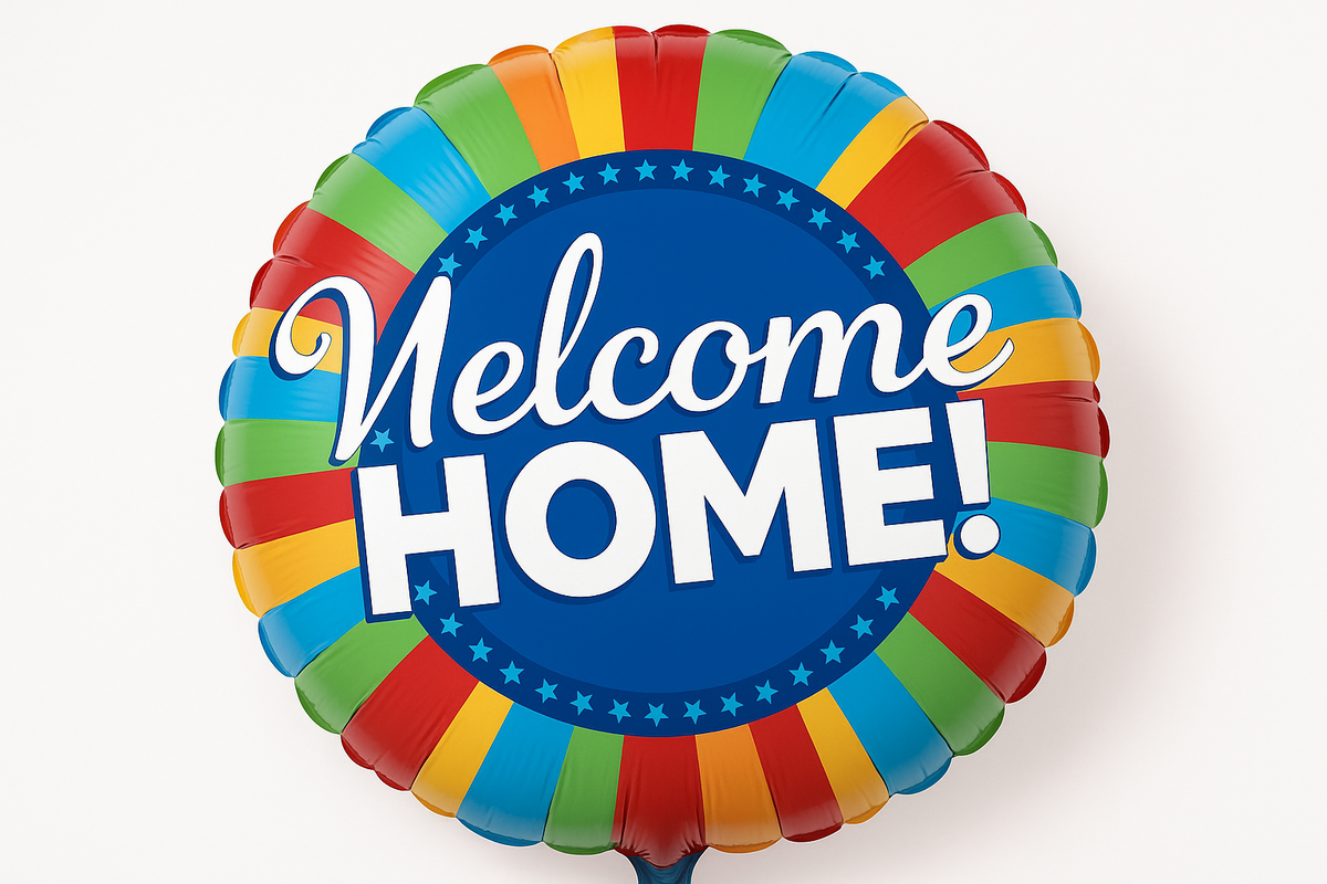 Welcome Home Foil Balloon - 32x32 Inch Super Shape