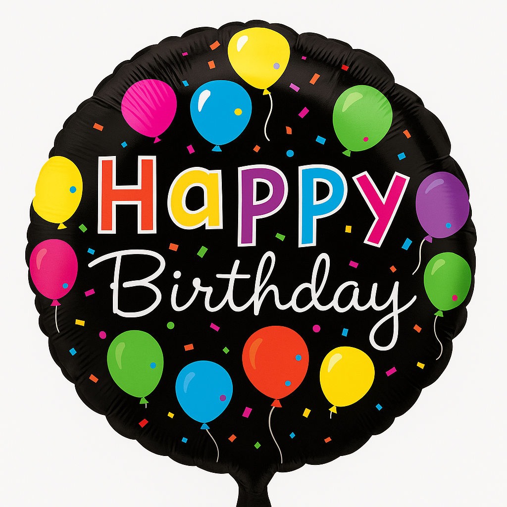Bright & Festive "Happy Birthday" Foil Balloon - 18 Inch