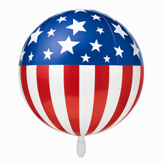 16-Inch Patriotic Orbz Metallic Balloon