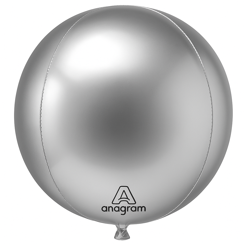 16-Inch Silver Orbz Foil Balloon