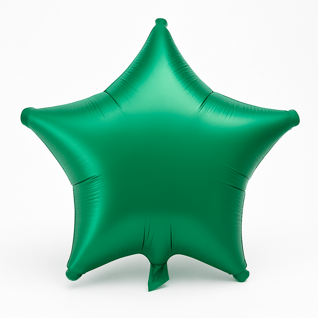 Festive Green Star Foil Balloon - 19 Inch
