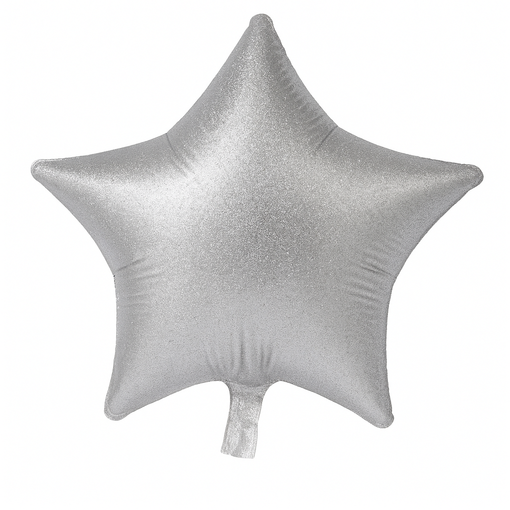 Sparkling Silver Star Foil Balloon - 19 Inch