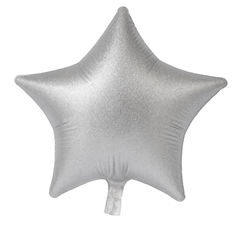 Sparkling Silver Star Foil Balloon - 19 Inch