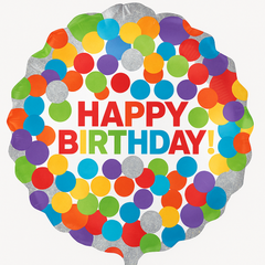 Holographic Rainbow Foil Birthday Balloon