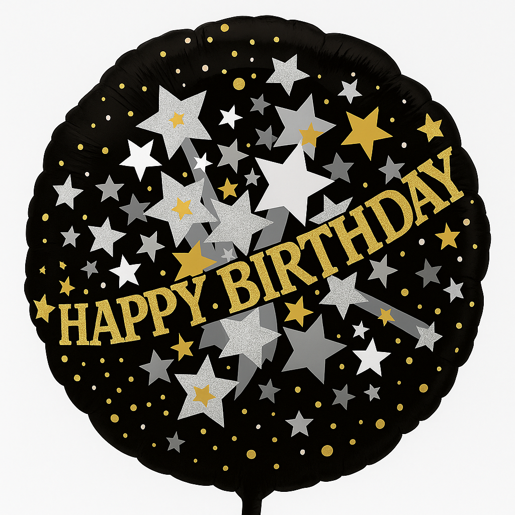 Deluxe Starry Night Happy Birthday Foil Balloon