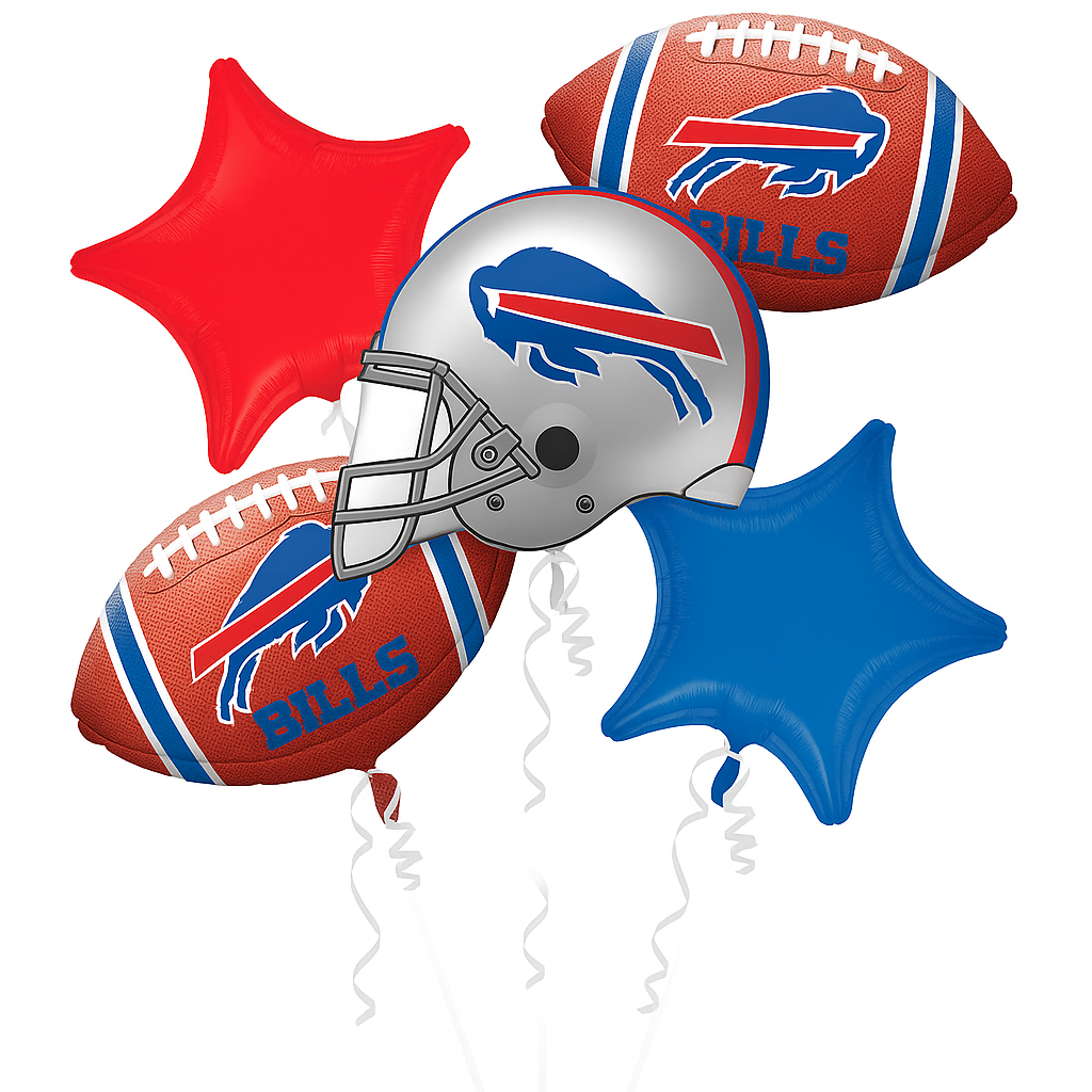 Buffalo Bills Foil Balloon Bouquet - NFL Party Decor