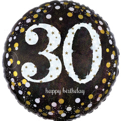 Sparkling 30th Birthday Foil Balloon - 18 Inch