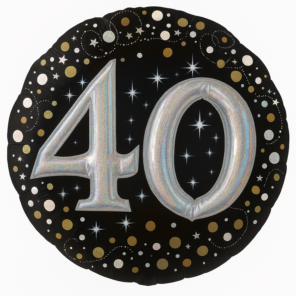 Sparkling 40th Birthday Metallic Balloon