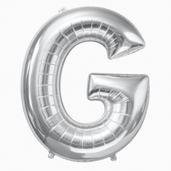 Silver Letter G Foil Balloon - Metallic Mylar Party Decor