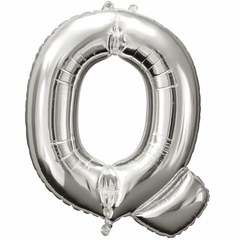 Silver Foil Letter 'Q' Balloon - Metallic Birthday Party Decoration