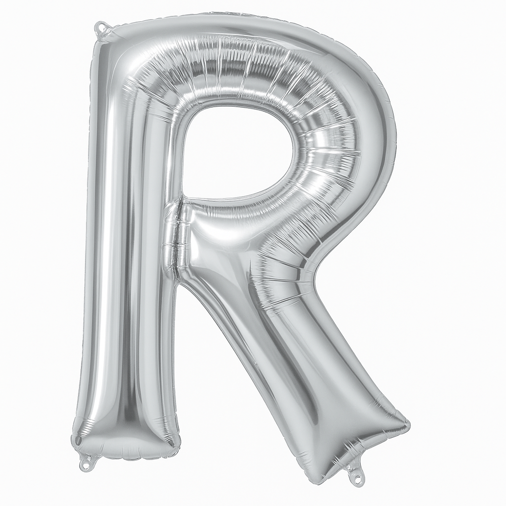 Silver Foil Letter Balloon "R"