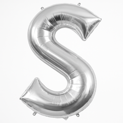 Silver Letter "S" Foil Super Shape Balloon