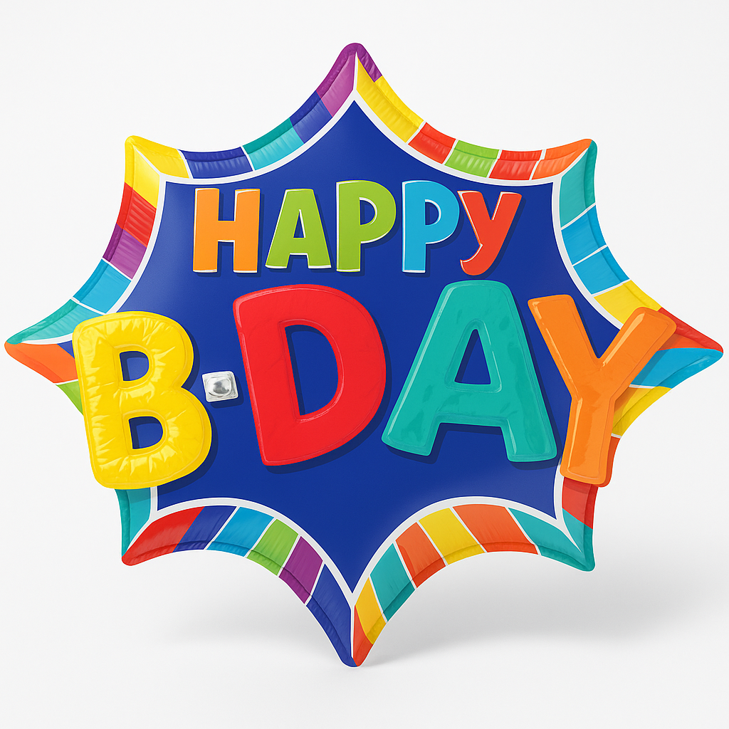 Vibrant Burst Happy Birthday Foil Balloon