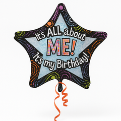 Star-Shaped "It's All About Me" Birthday Foil Balloon