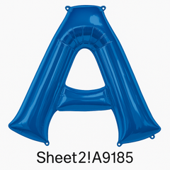 Royal Blue Foil Letter A Balloon - Metallic Finish