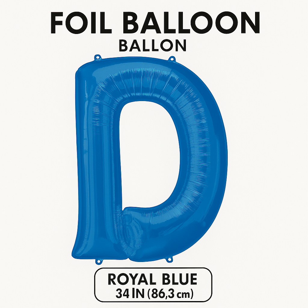 Royal Blue Foil Letter D Balloon