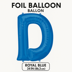 Royal Blue Foil Letter D Balloon