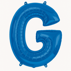 Royal Blue Foil Letter G Balloon - Super Shape