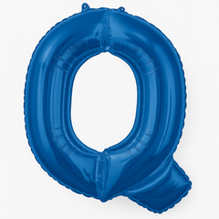 Royal Blue Foil Letter Q Balloon