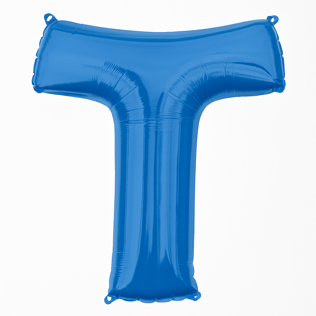 Royal Blue Letter T Foil Balloon