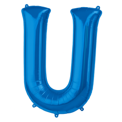 Royal Blue Letter U Foil Balloon - Super Shape