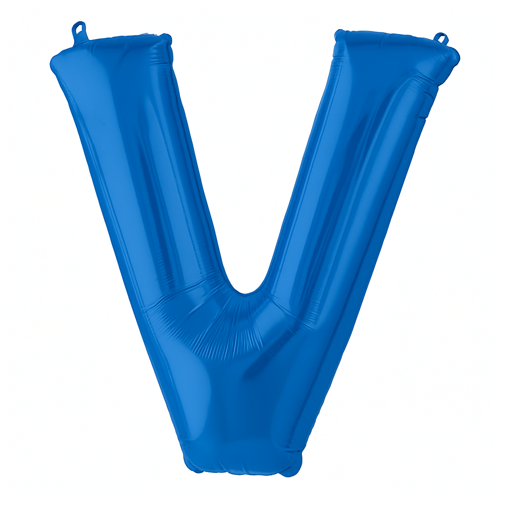 Royal Blue Letter V Foil Balloon