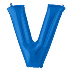 Royal Blue Letter V Foil Balloon