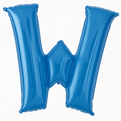Royal Blue Foil Letter W Balloon - Super Shape