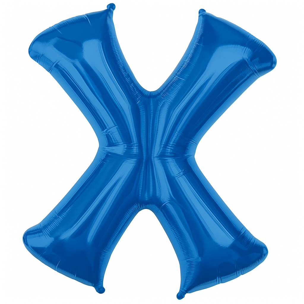 Royal Blue Foil Letter X Balloon