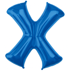 Royal Blue Foil Letter X Balloon