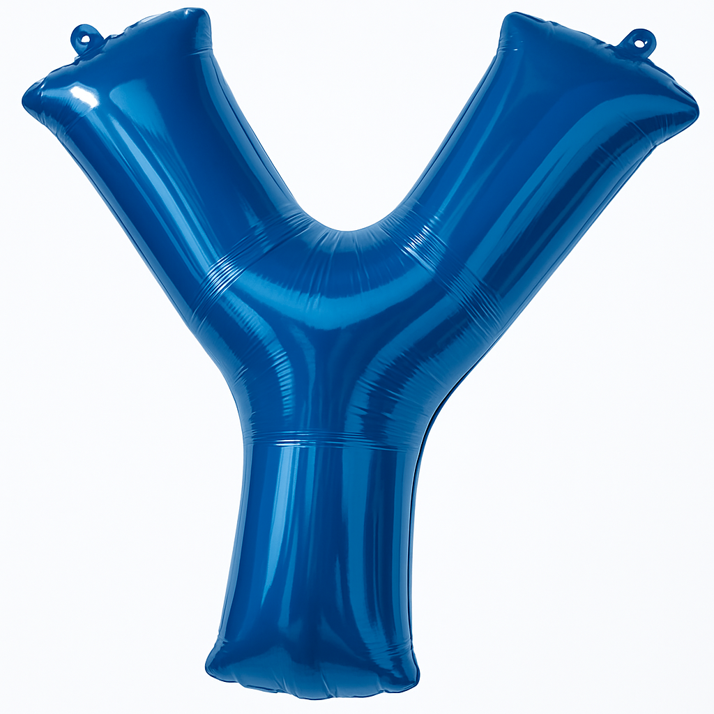 Royal Blue Foil Super Shape Letter Y Balloon