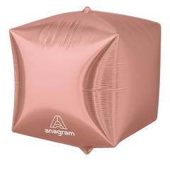 Rose Gold 15-Inch Geometric Foil Balloon Cube