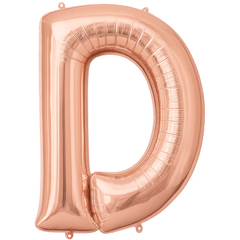 Rose Gold Letter D Balloon - Foil Super Shape
