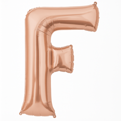 Rose Gold Foil Letter "F" Balloon - Super Shape