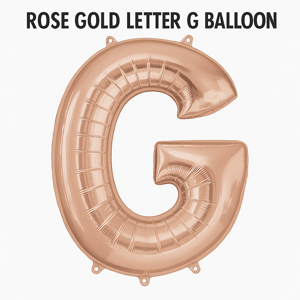 Rose Gold Letter G Balloon - Foil Super Shape