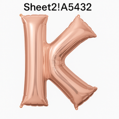 Rose Gold Letter K Foil Balloon