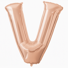 Rose Gold Letter V Metallic Foil Balloon