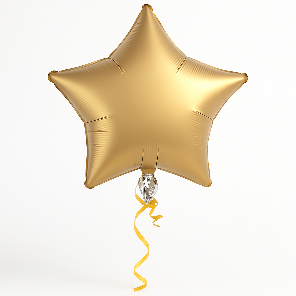 Satin Gold Star Foil Balloon - 18-Inch