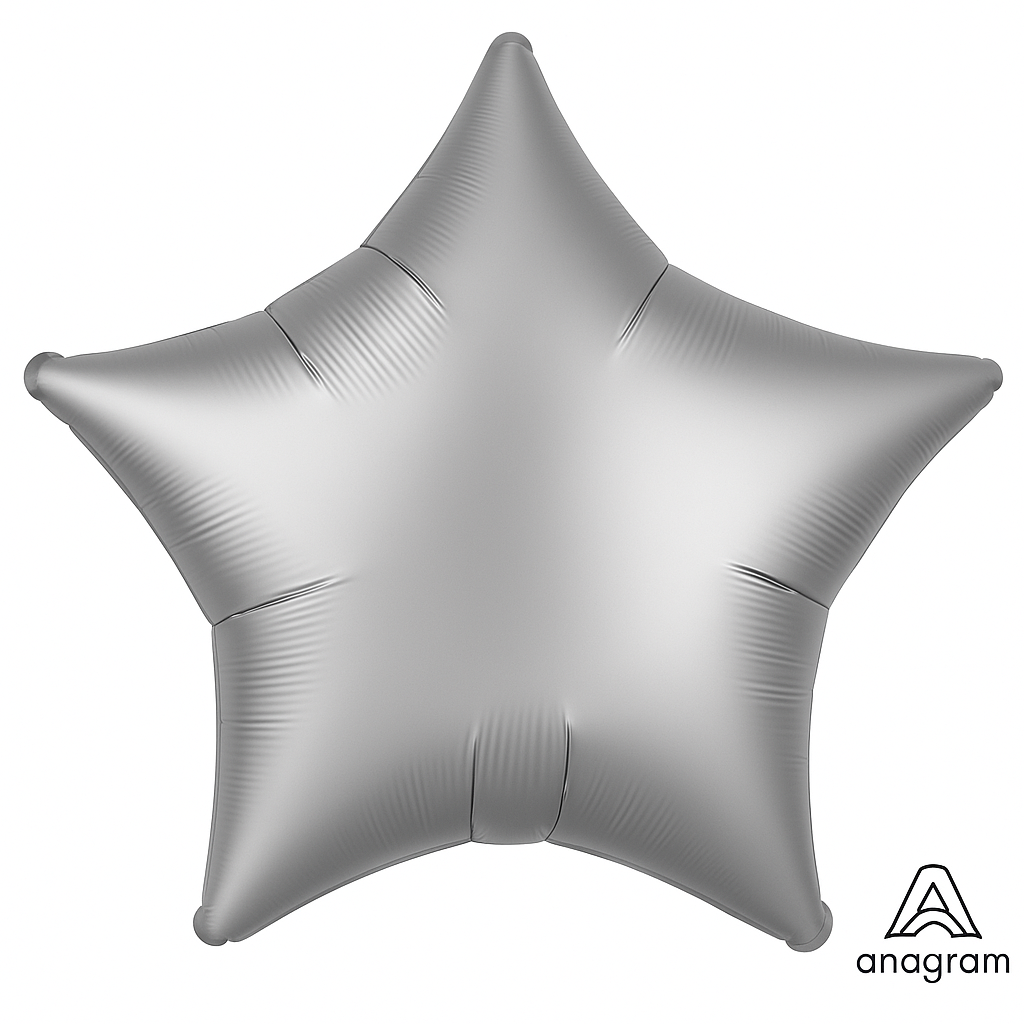 Platinum Silver Star Foil Balloon - 18 Inch