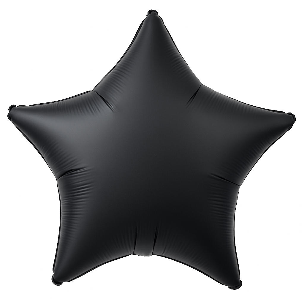 Satin Luxe Onyx Star Foil Balloon - 18 Inch