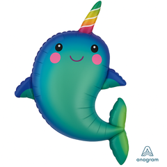 Happy Narwhal Super Shape Foil Balloon