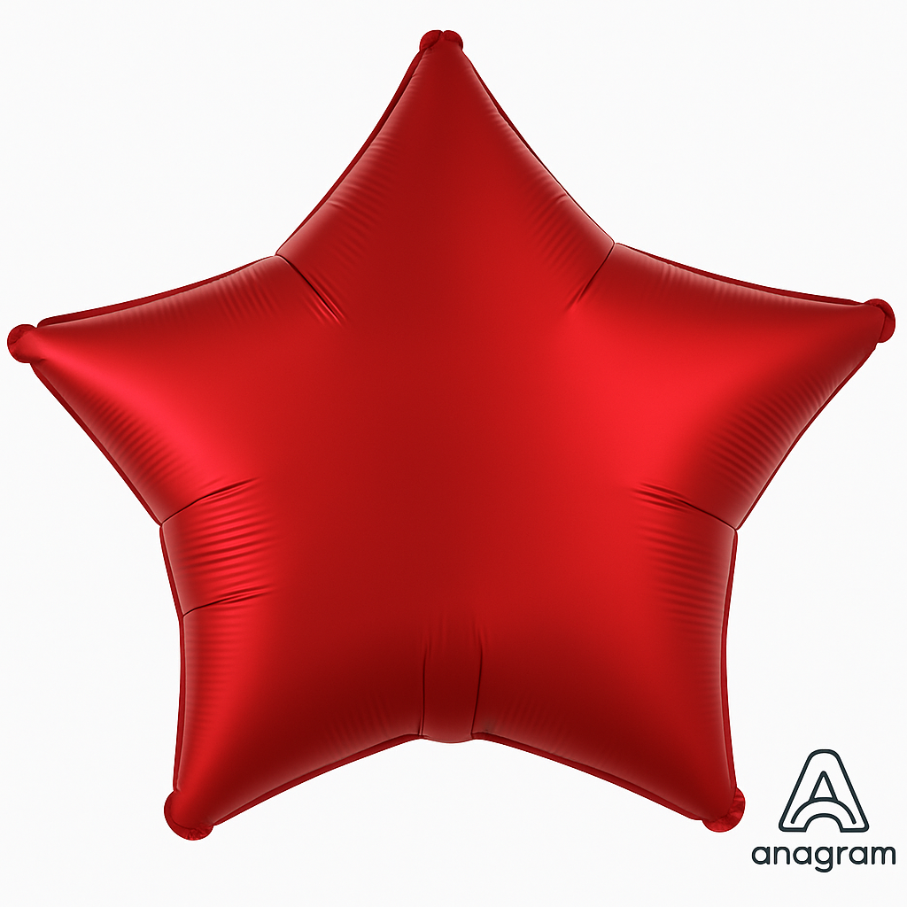 Red Star Metallic Foil Balloon - 18 Inch