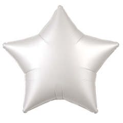 Satin White Star Foil Balloon - 18 Inch