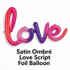 Satin Ombre Love Script Foil Balloon