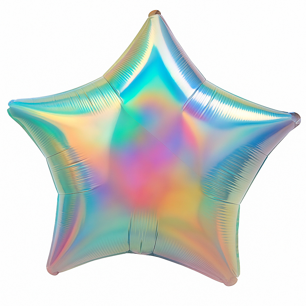 Iridescent Star Mylar Balloon - 18 Inch