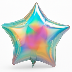 Iridescent Star Shaped Foil Balloon - 18 Inch