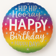 Hip Hooray Happy Birthday Holographic Balloon